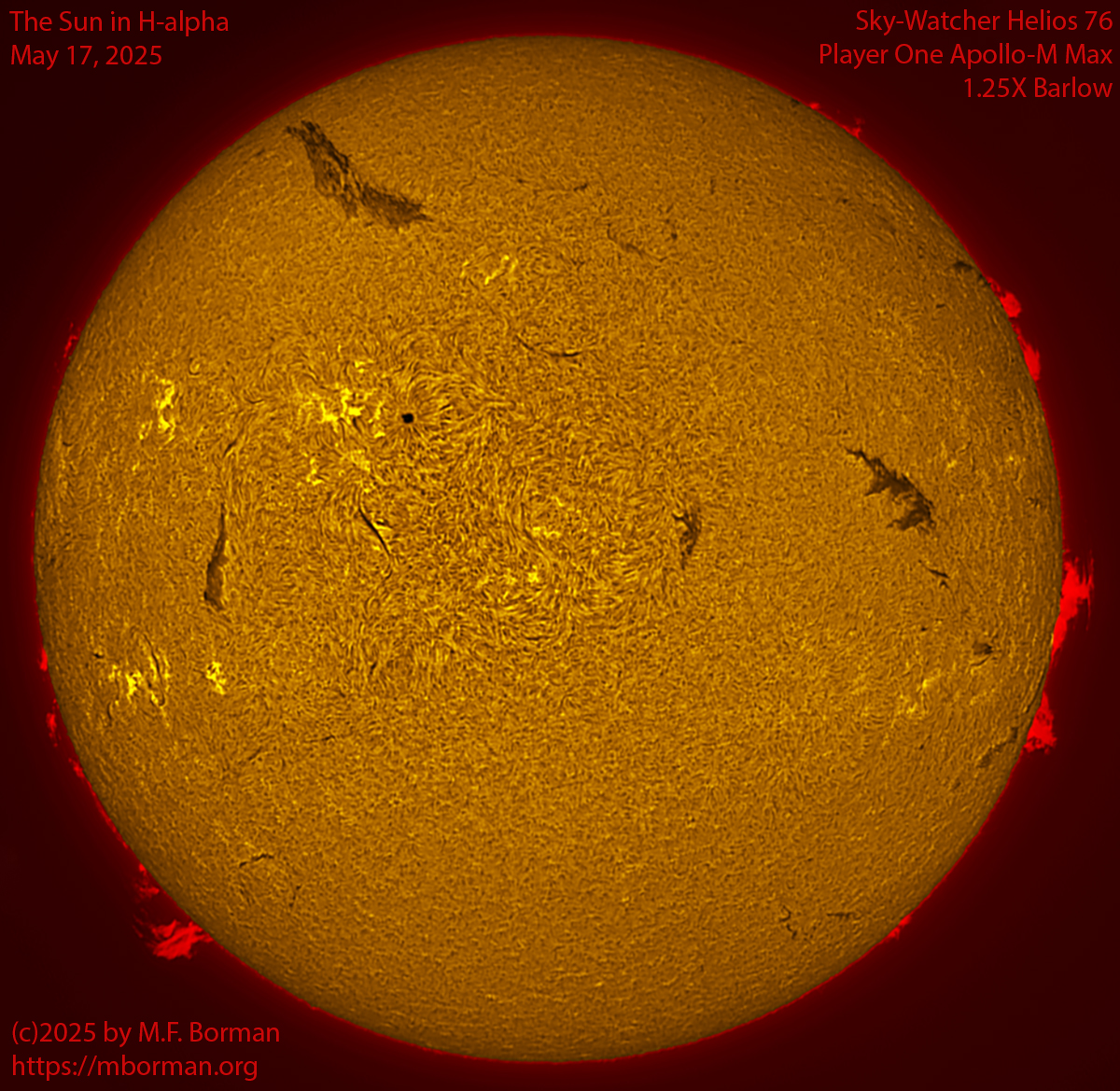 Solar image in h-alpha 05/17/25