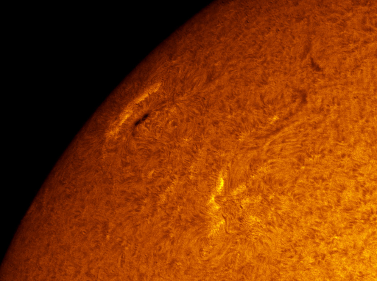 New Sunspot group in h-alpha 05/18/2012