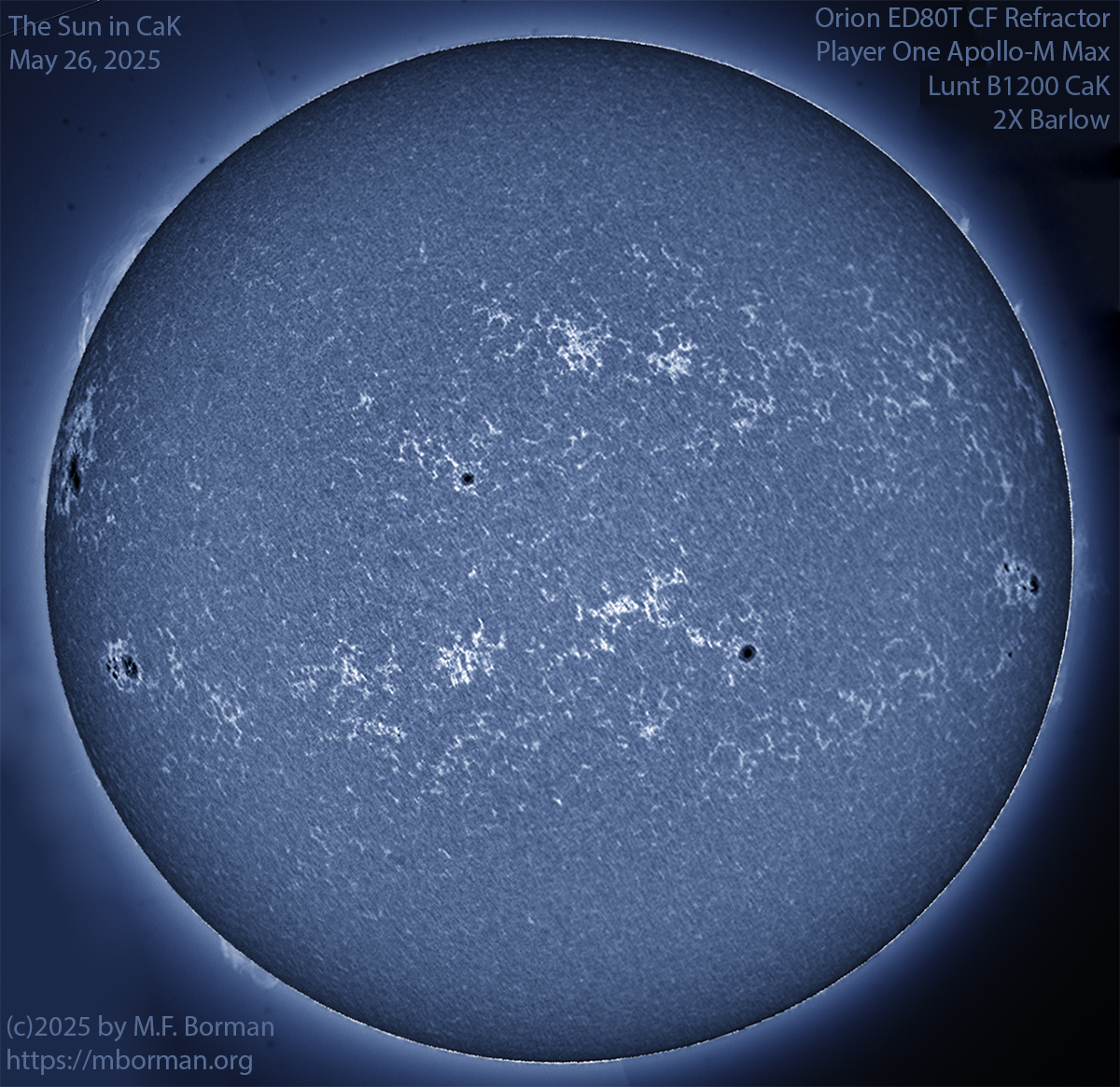 Solar image in CaK 05/26/25
