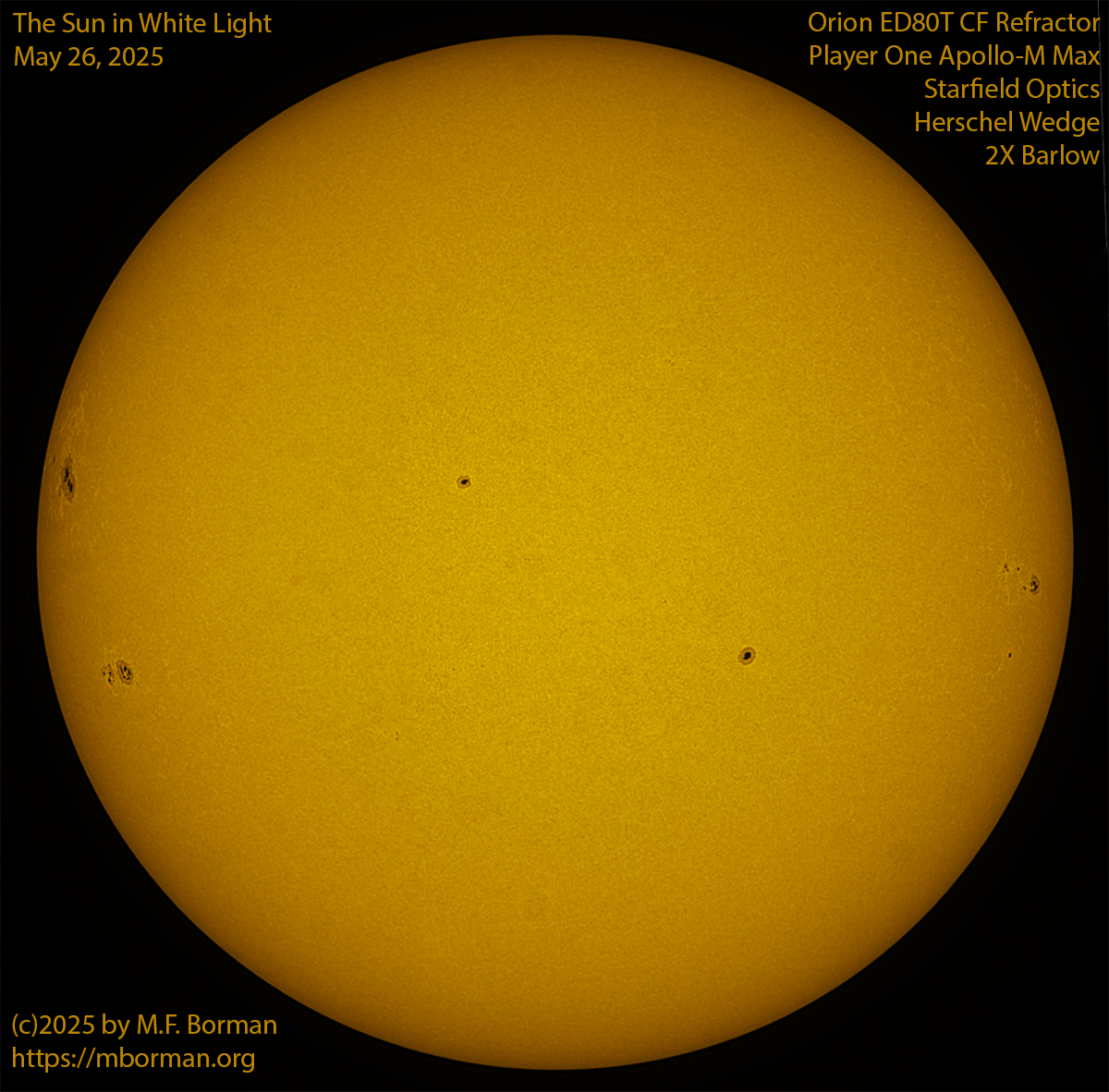 Solar image in white light 05/26/25