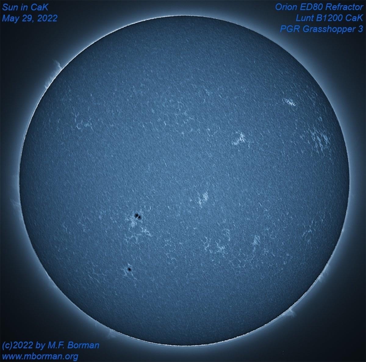 Solar disk in CaK 05/29/2022