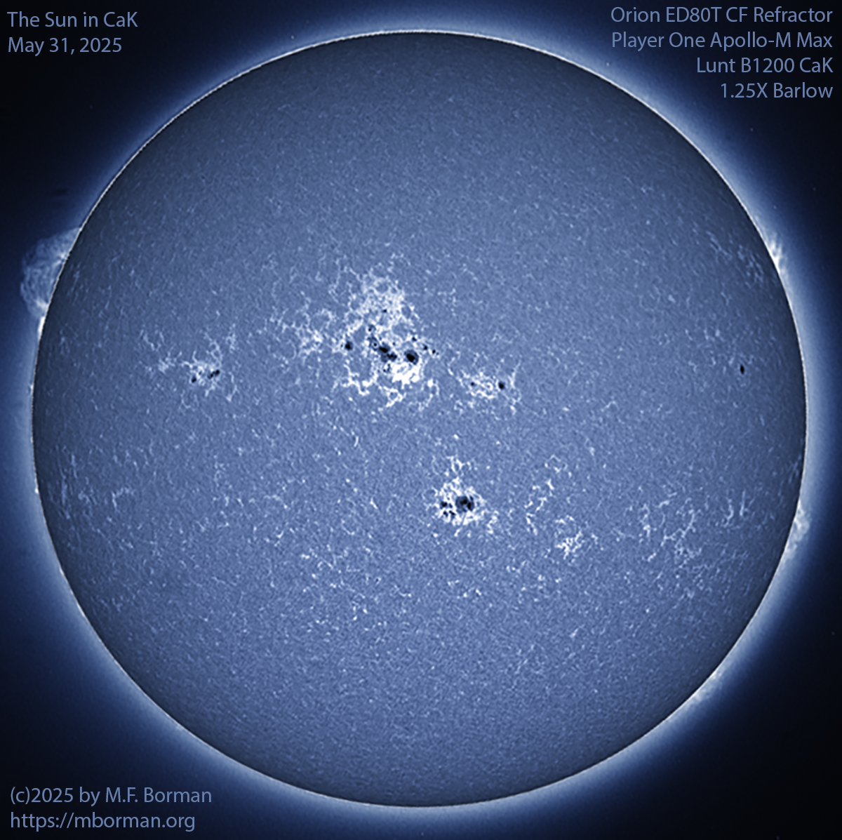 Solar image in CaK 05/31/25