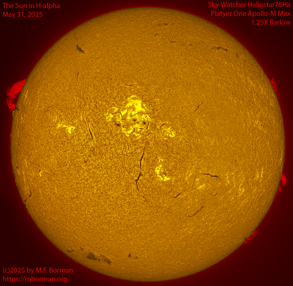 Solar image in h-alpha 05/31/25