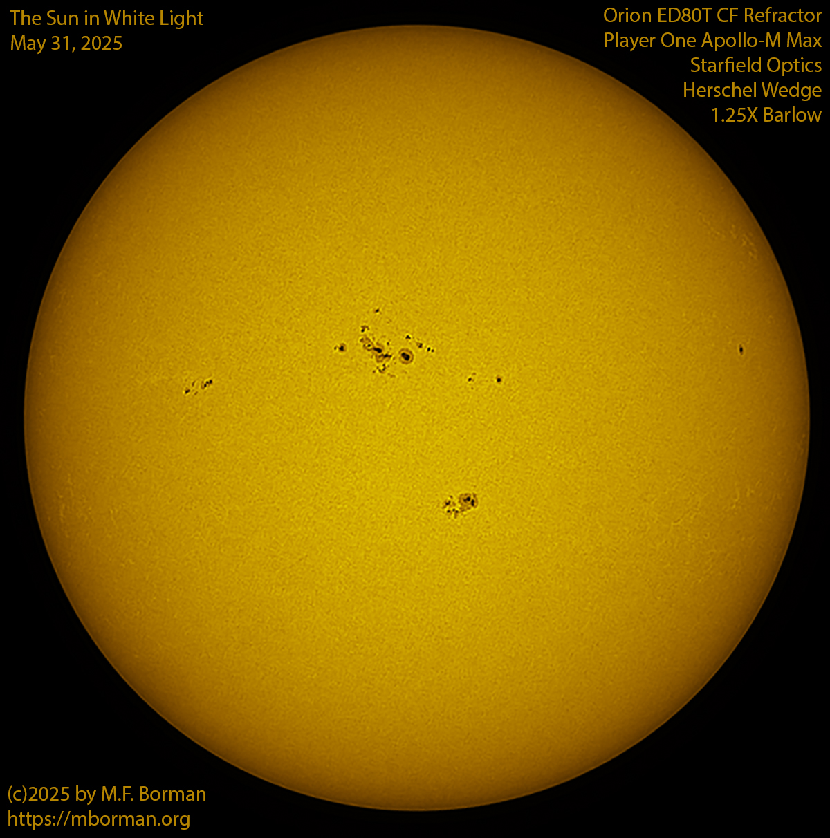 Solar image in white light 05/31/25
