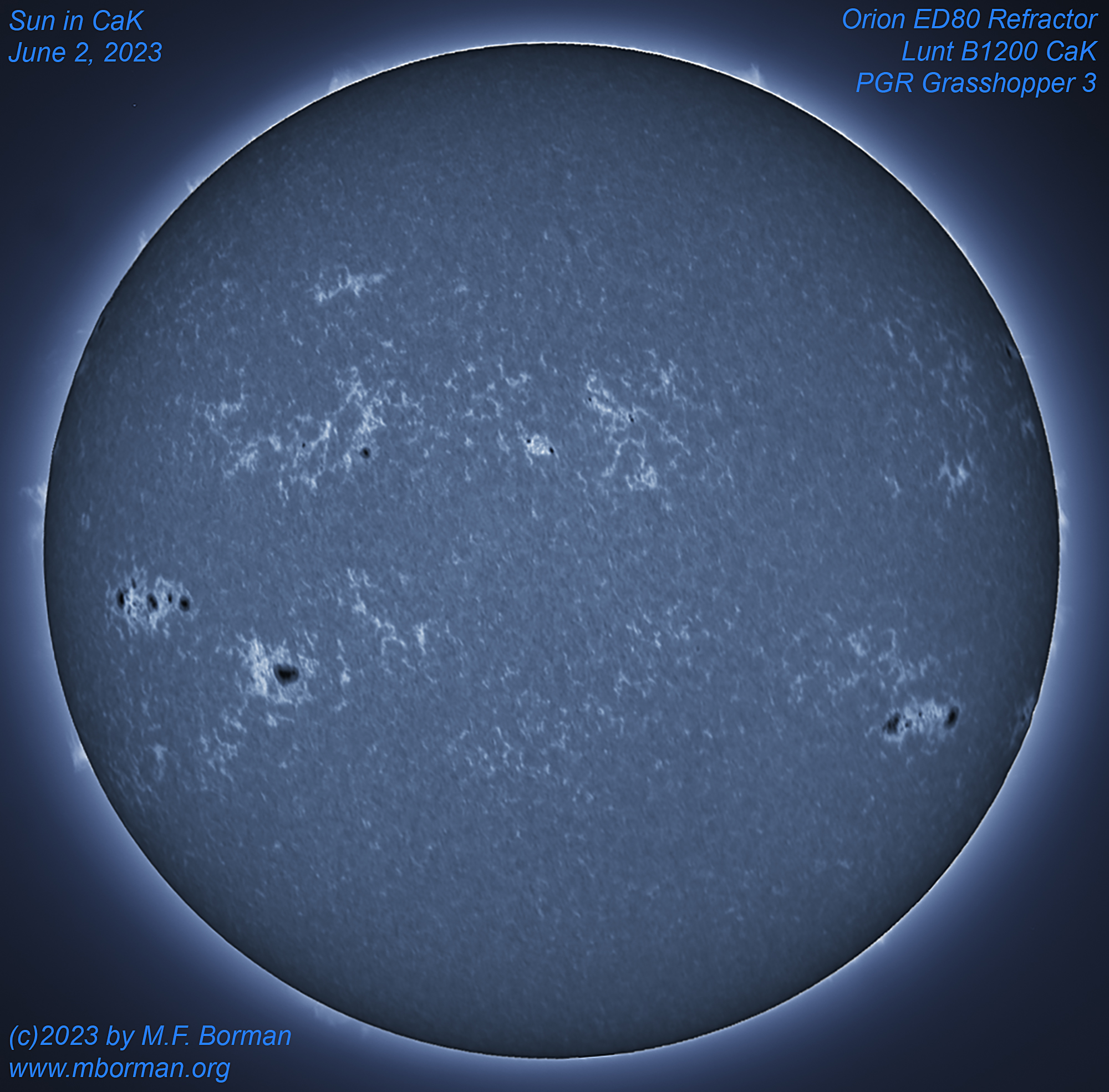 Solar disk in CaK 06/02/2023