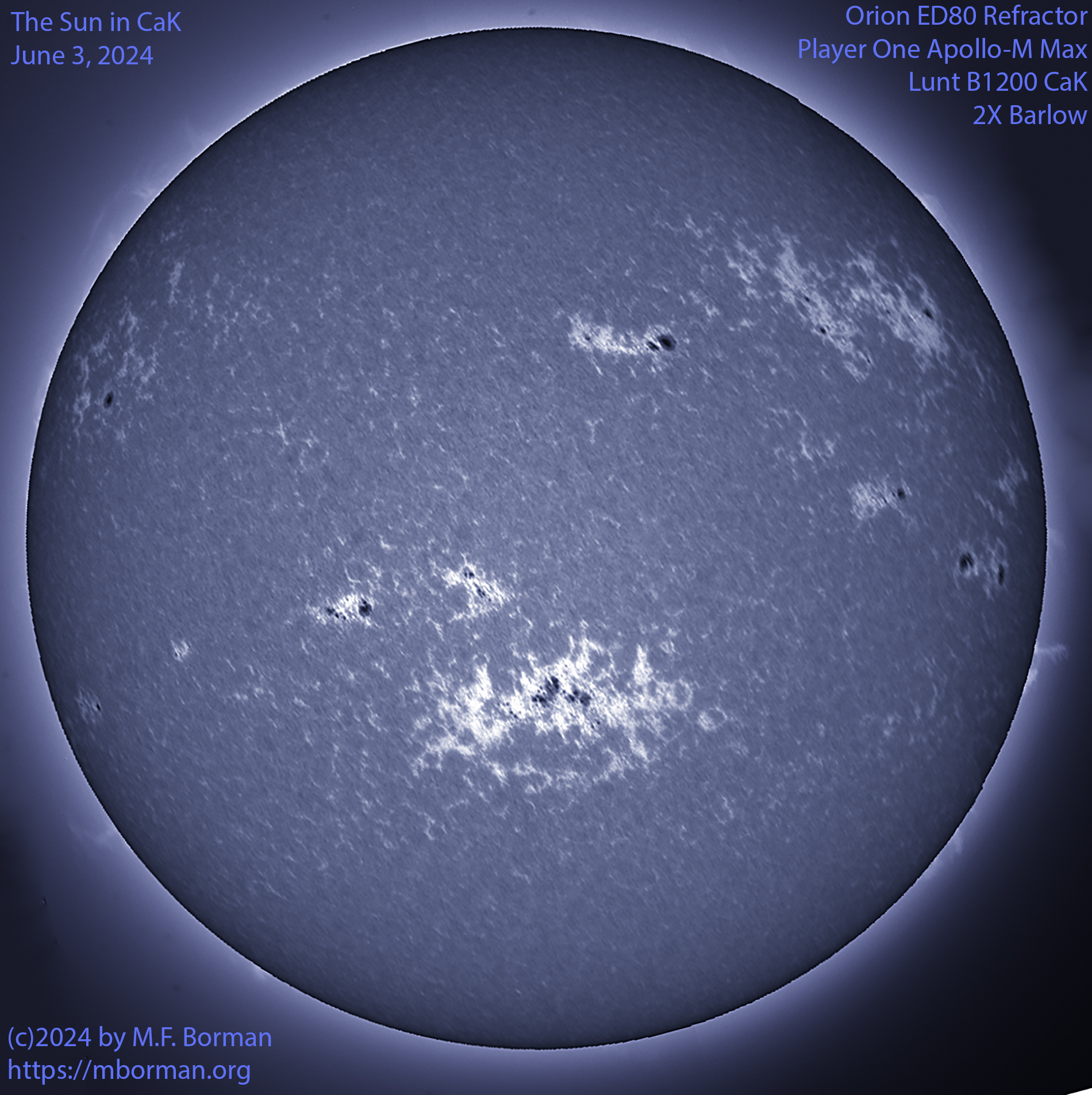 Solar image in CaK 06/03/24