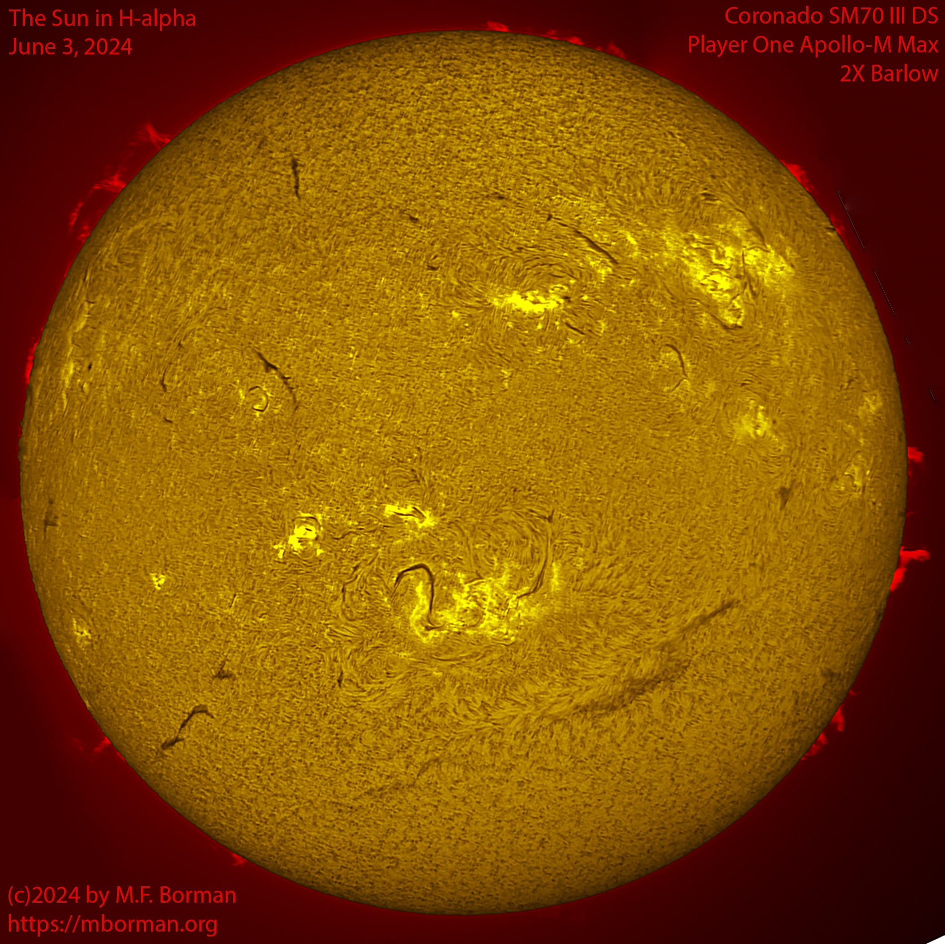Solar image in h-alpha 06/03/24