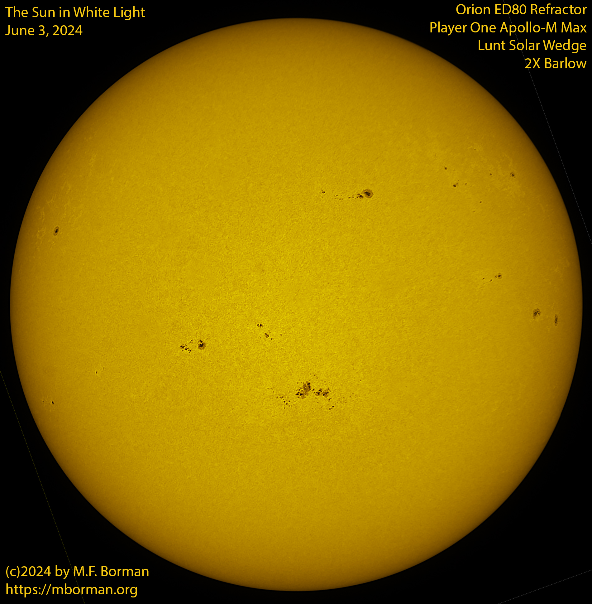 Solar image in white light 06/03/24