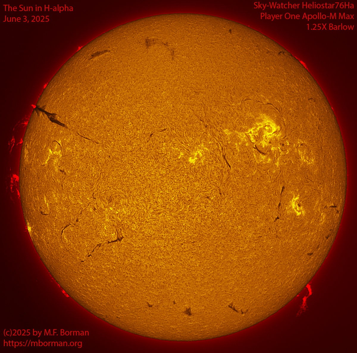 Solar image in h-alpha 06/03/25