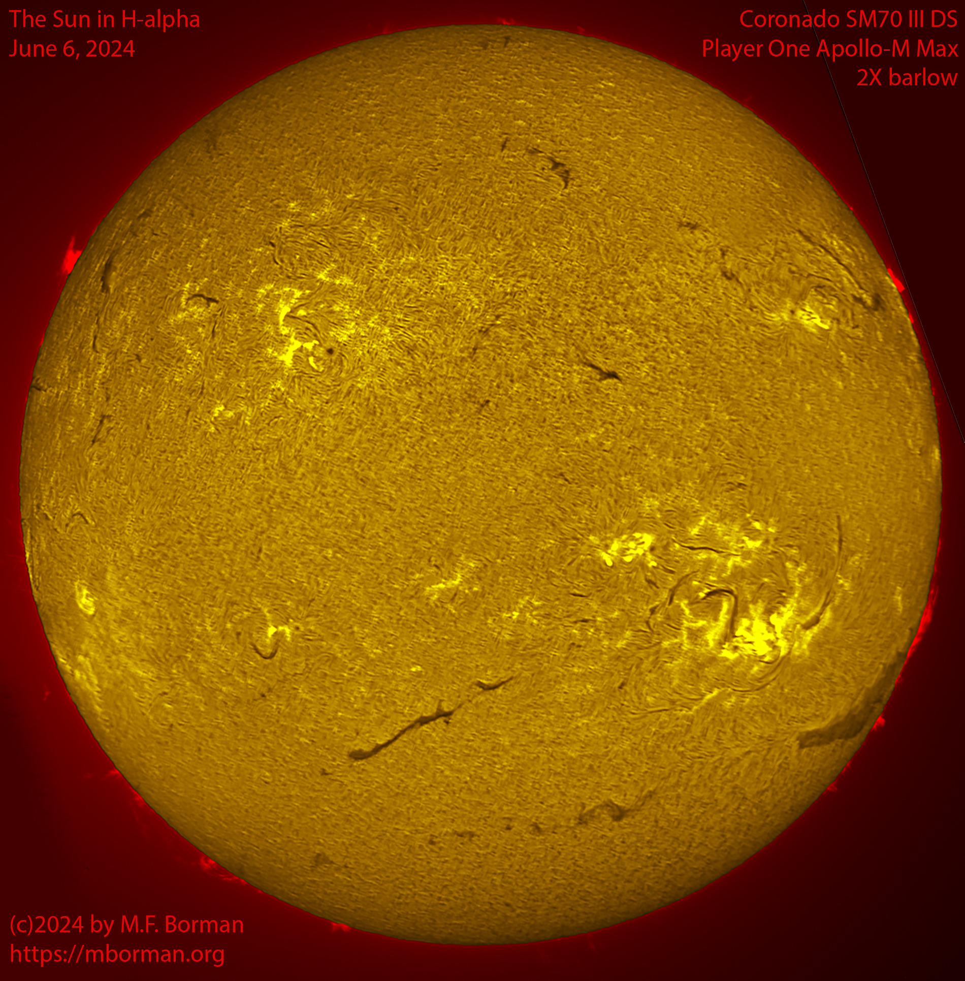 Solar image in h-alpha 06/06/24