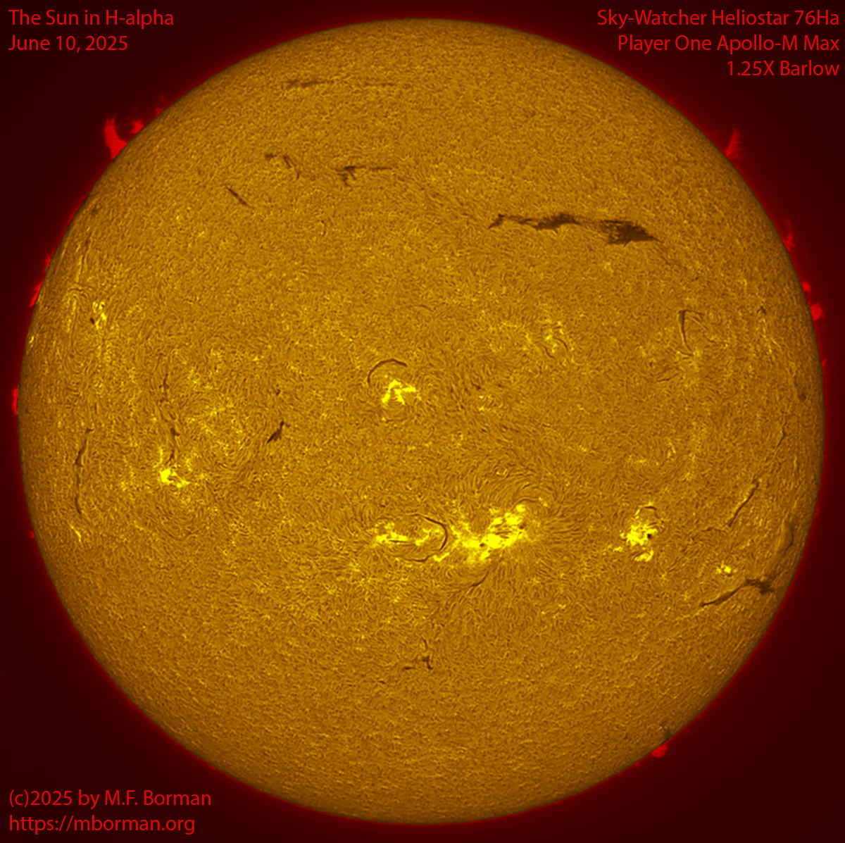 Solar image in h-alpha 06/10/25