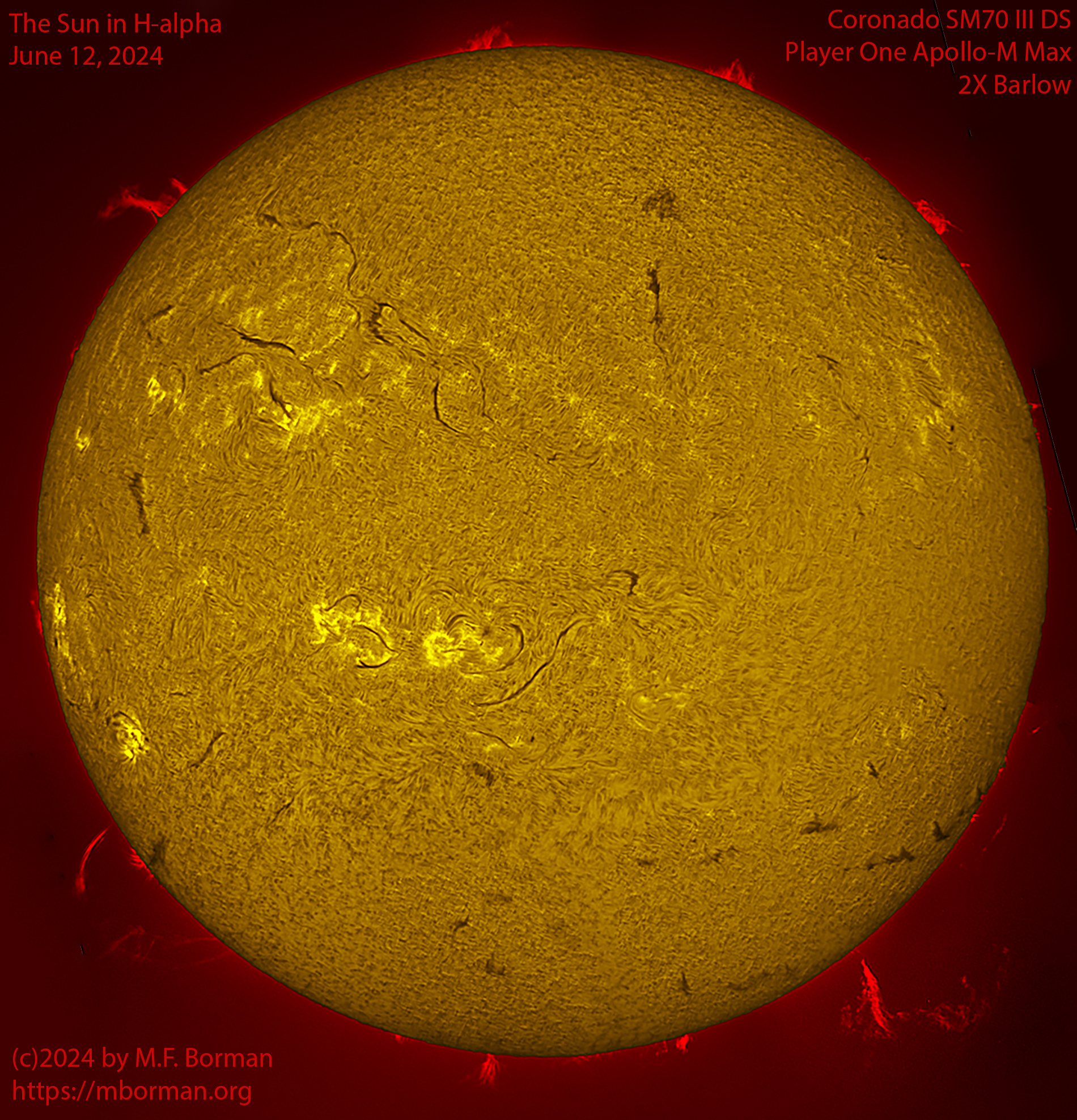 Solar image in h-alpha 06/12/24