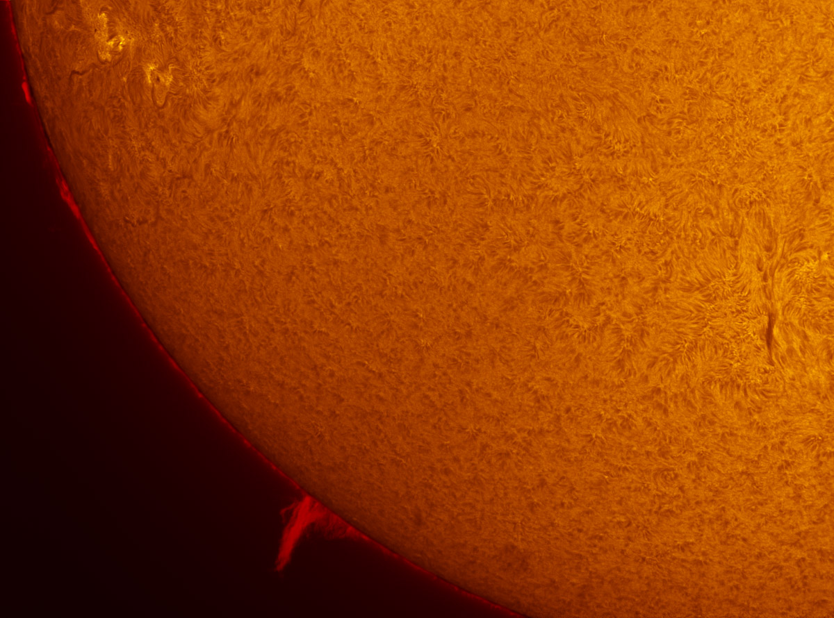 Solar Prominence in h-alpha 06/14/2013