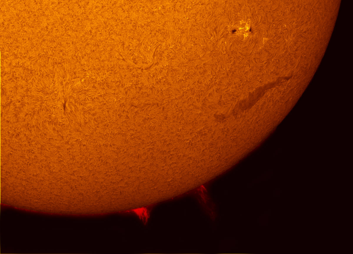 Solar Prominence in h-alpha 06/14/2013
