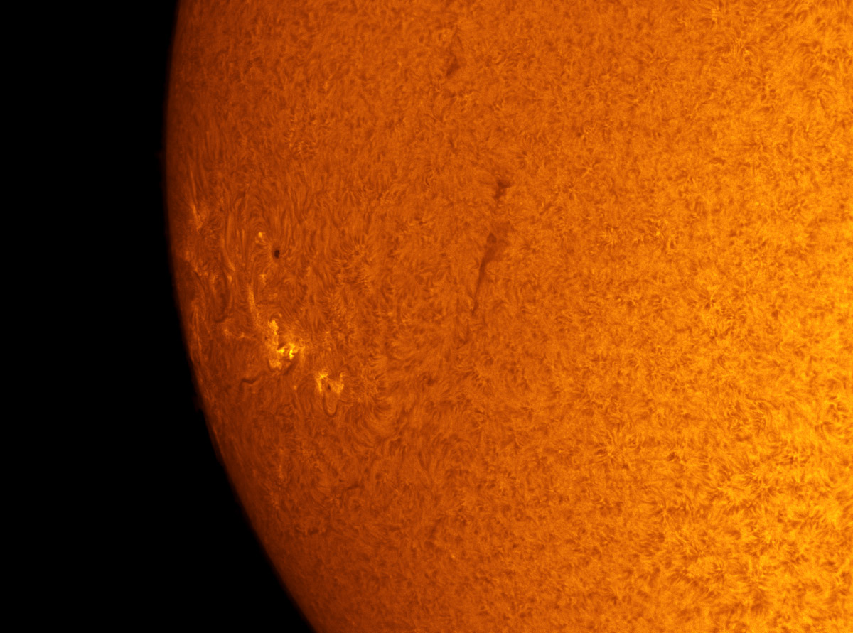 Sunspots 1769, and 1770 in h-alpha 06/14/2013