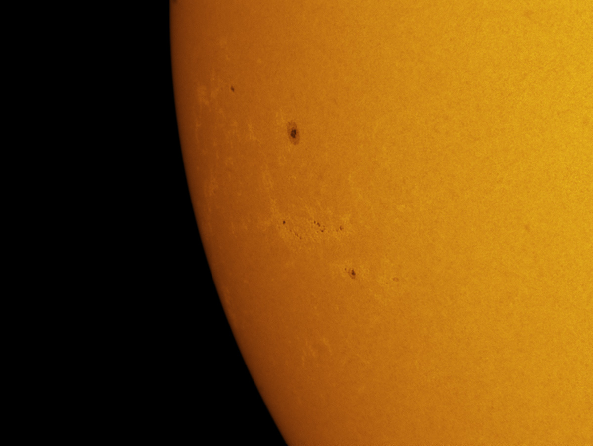 Sunspots 1769, and 1770 in white light 06/14/2013