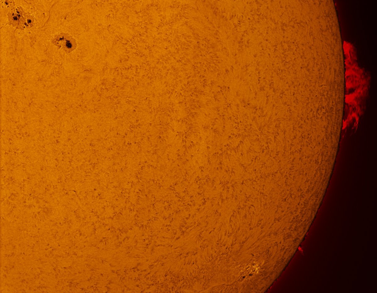 Large solar prominence in h-alpha 06/21/2015