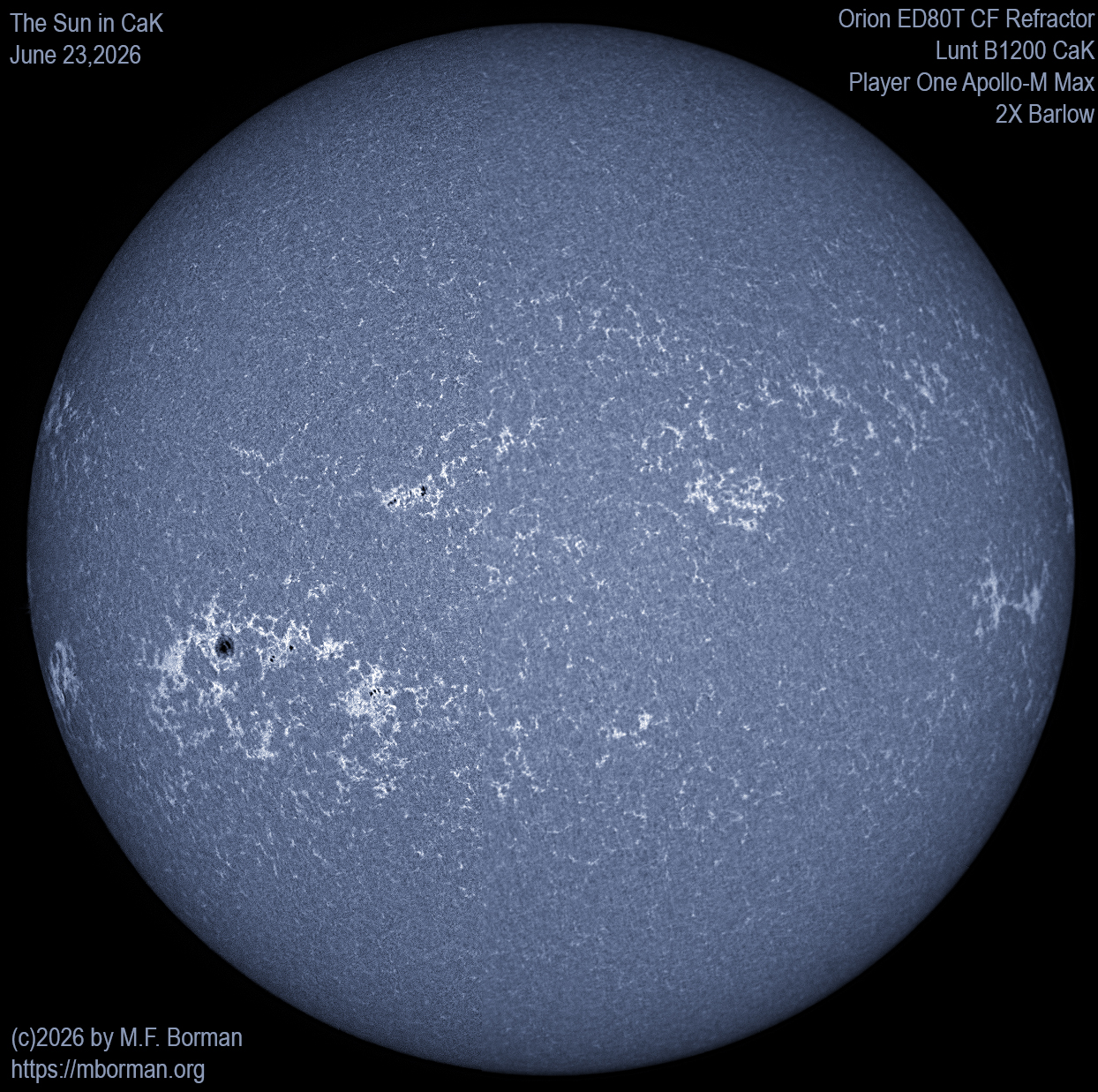 Solar image in CaK 06/23/26