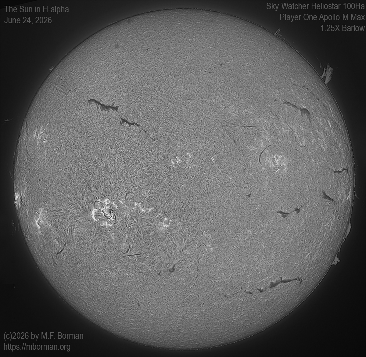 Solar image in h-alpha 06/24/26