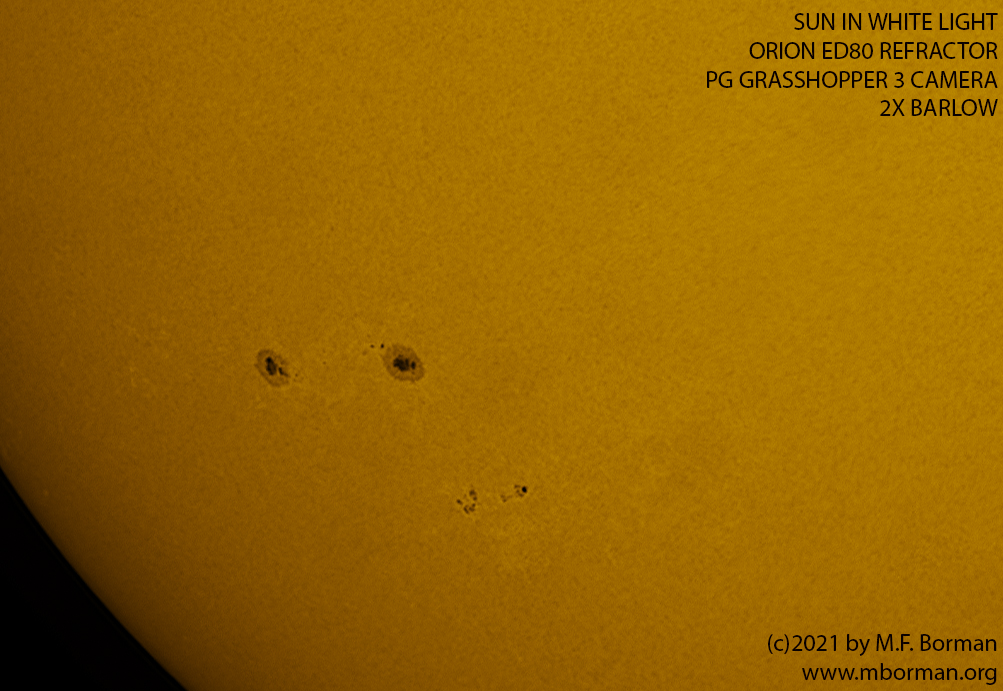 Solar disk in white light 06/27/2021