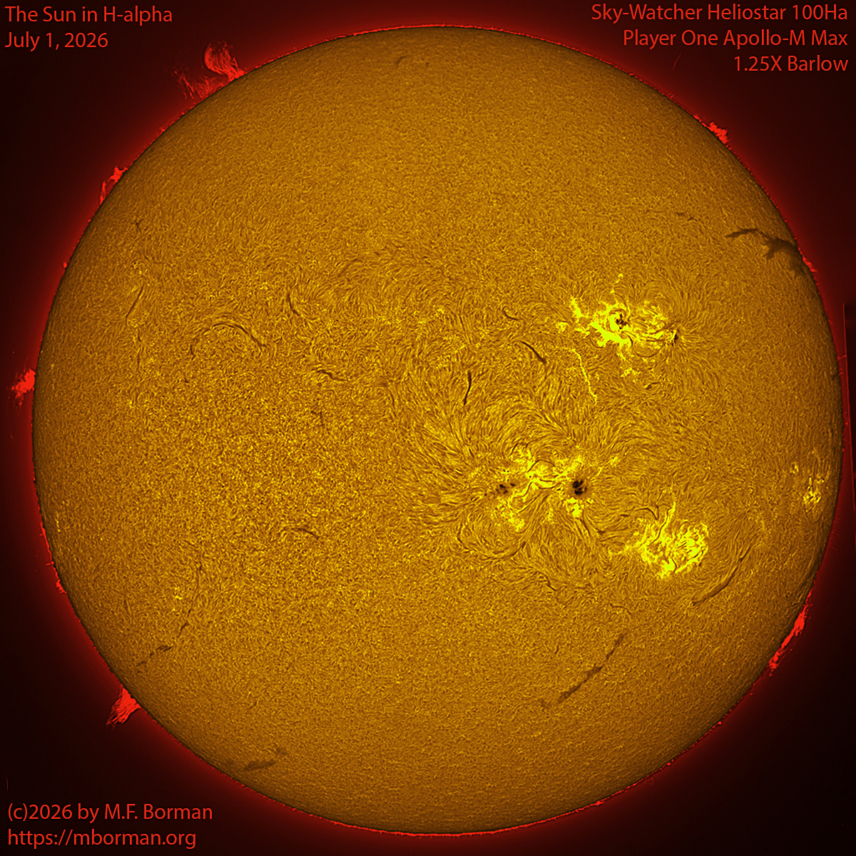 Solar image in h-alpha 07/01/26