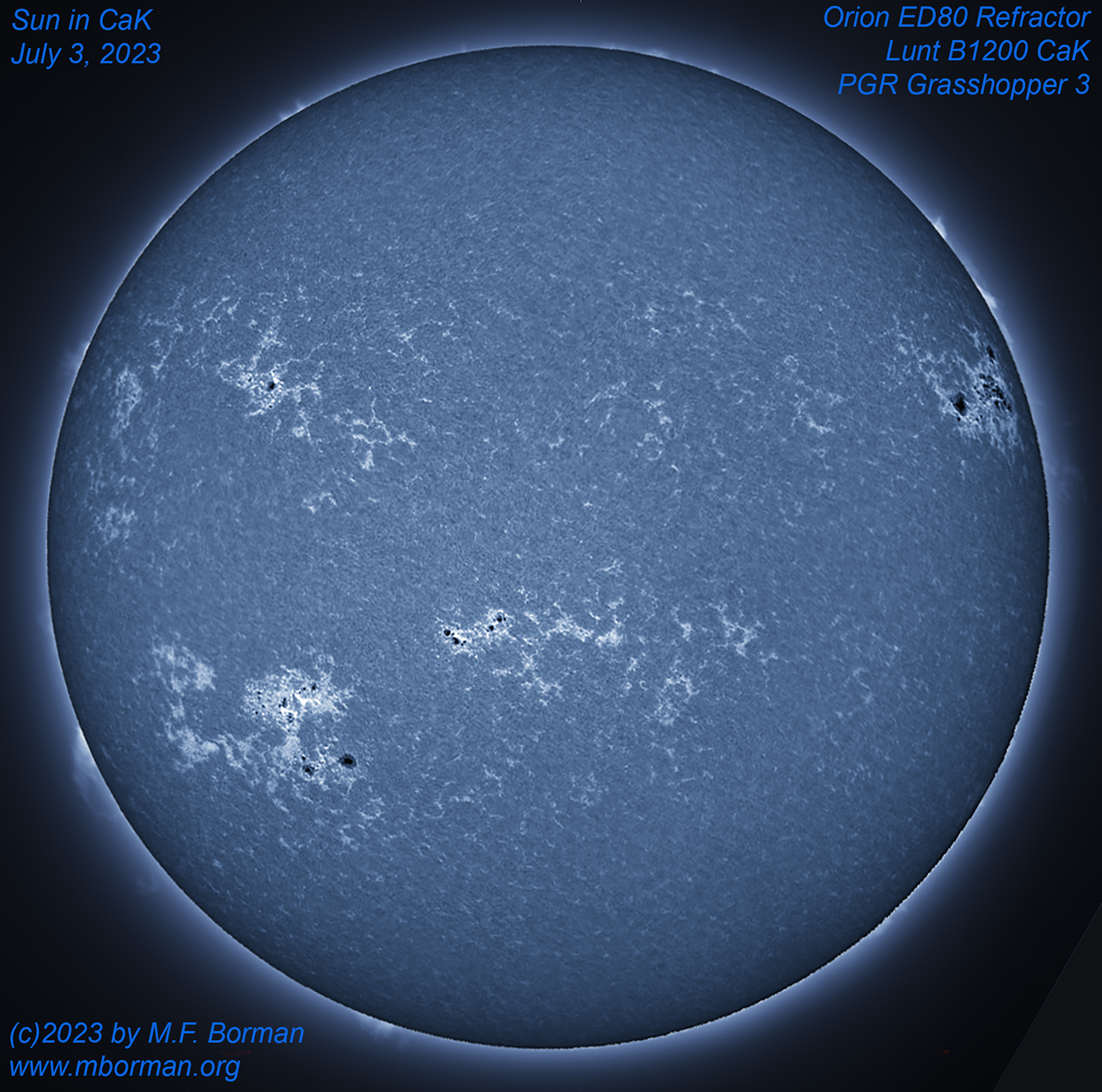 Solar disk in CaK 07/03/2023