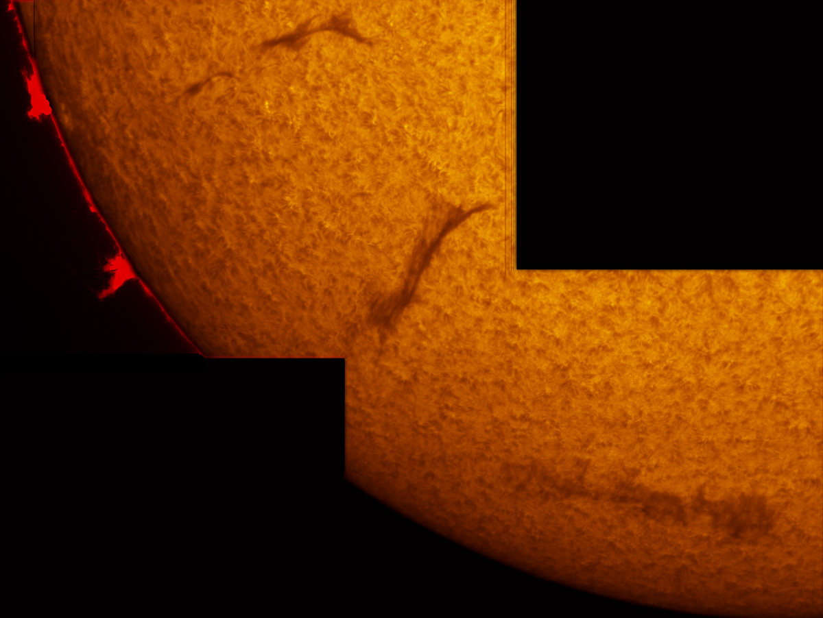 Filaments in h-alpha 07/04/2012