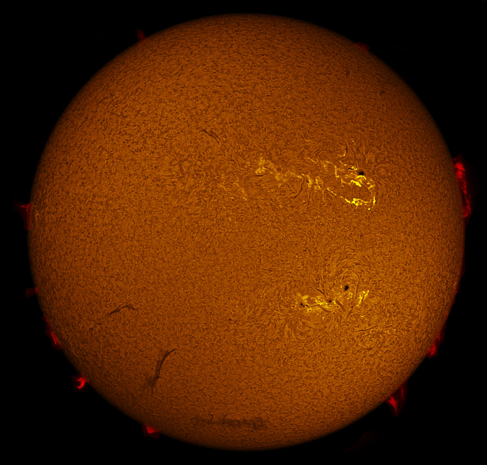 Solar Disk in h-alpha 07/04/2012
