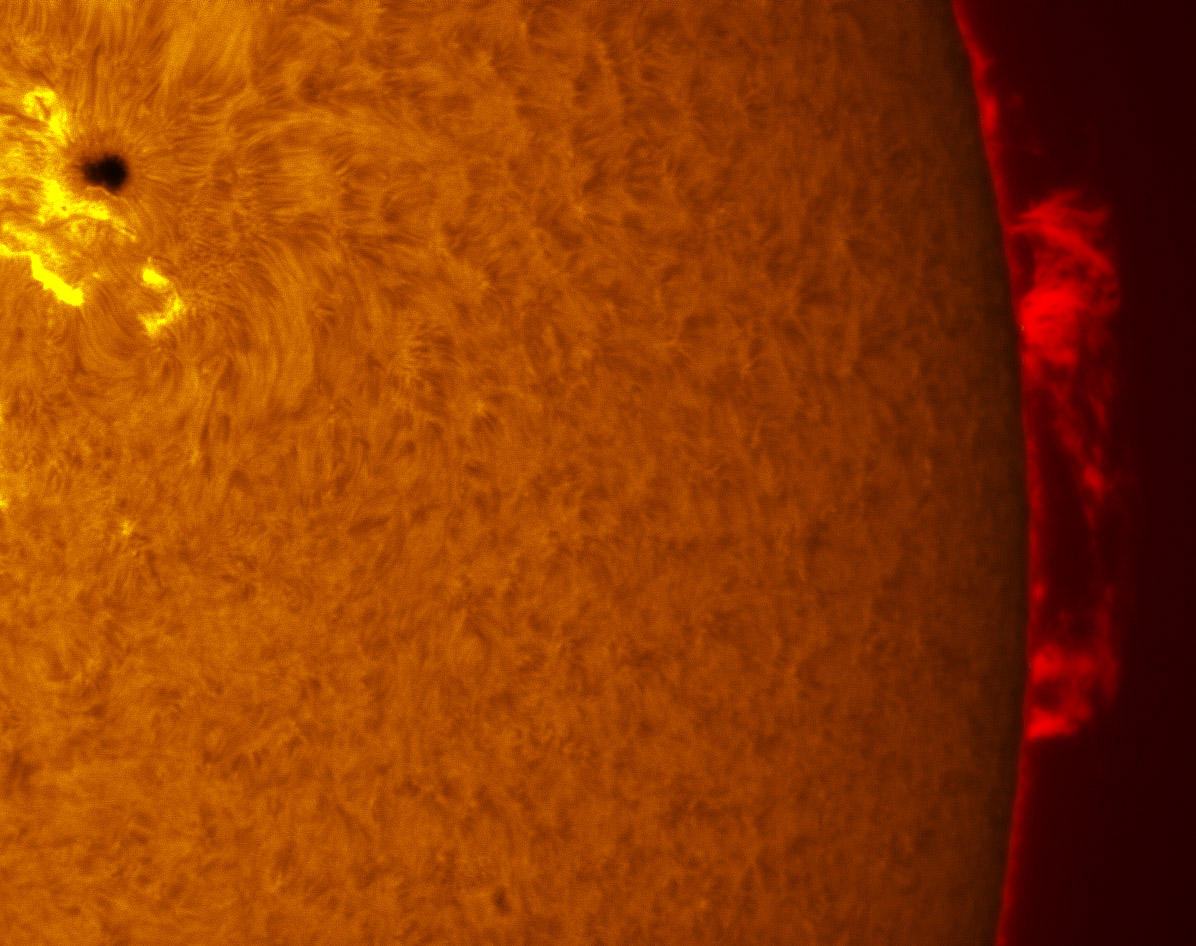 Prominence in h-alpha 07/04/2012