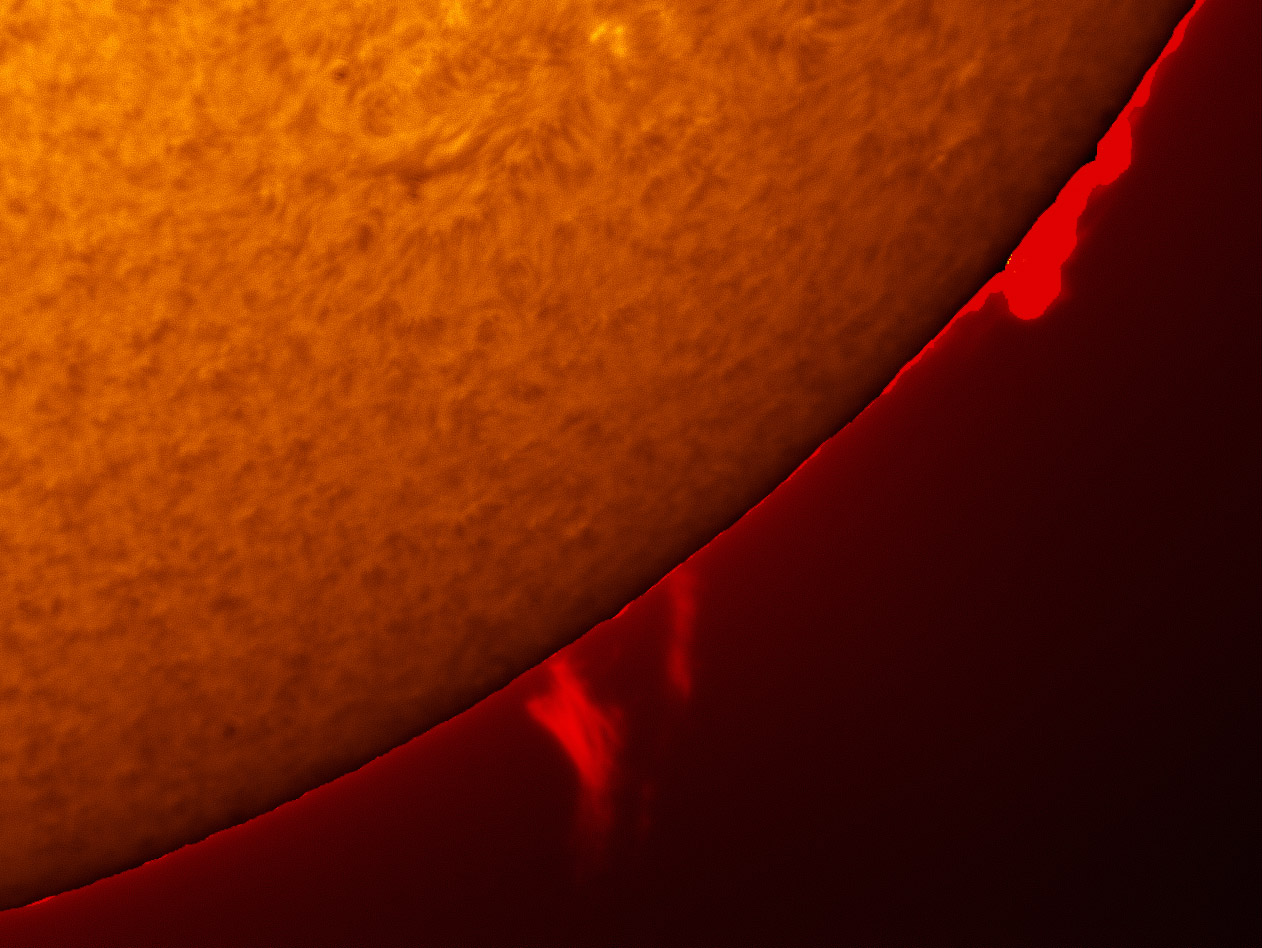 Prominence in h-alpha 07/04/2012