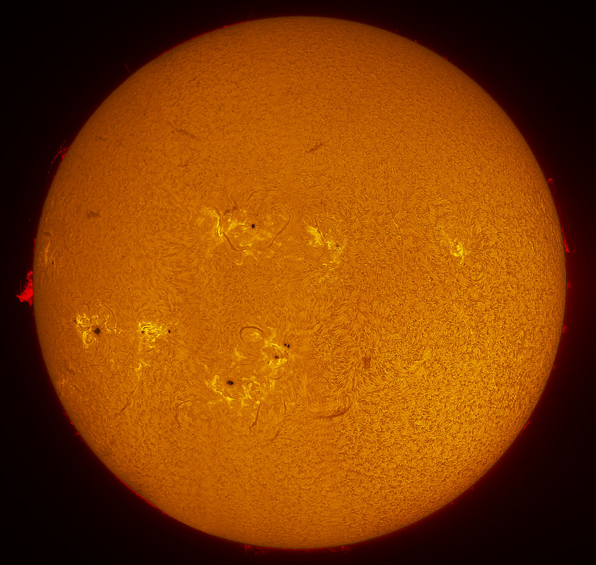 Solar Disk in h-alpha 07/04/2014
