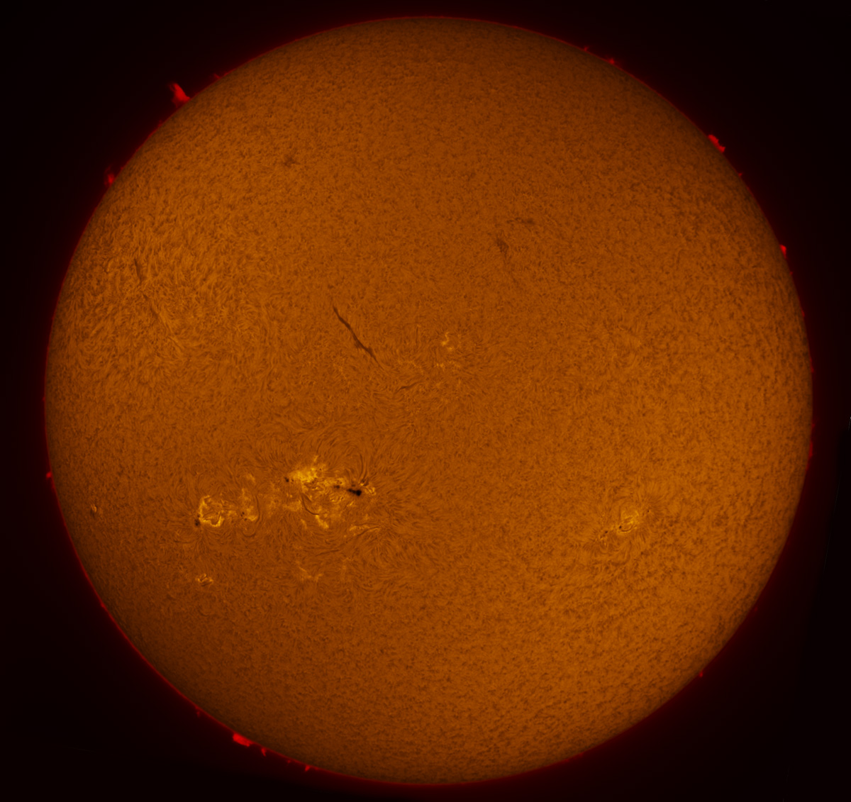 Solar Disk in h-alpha 07/06/2013