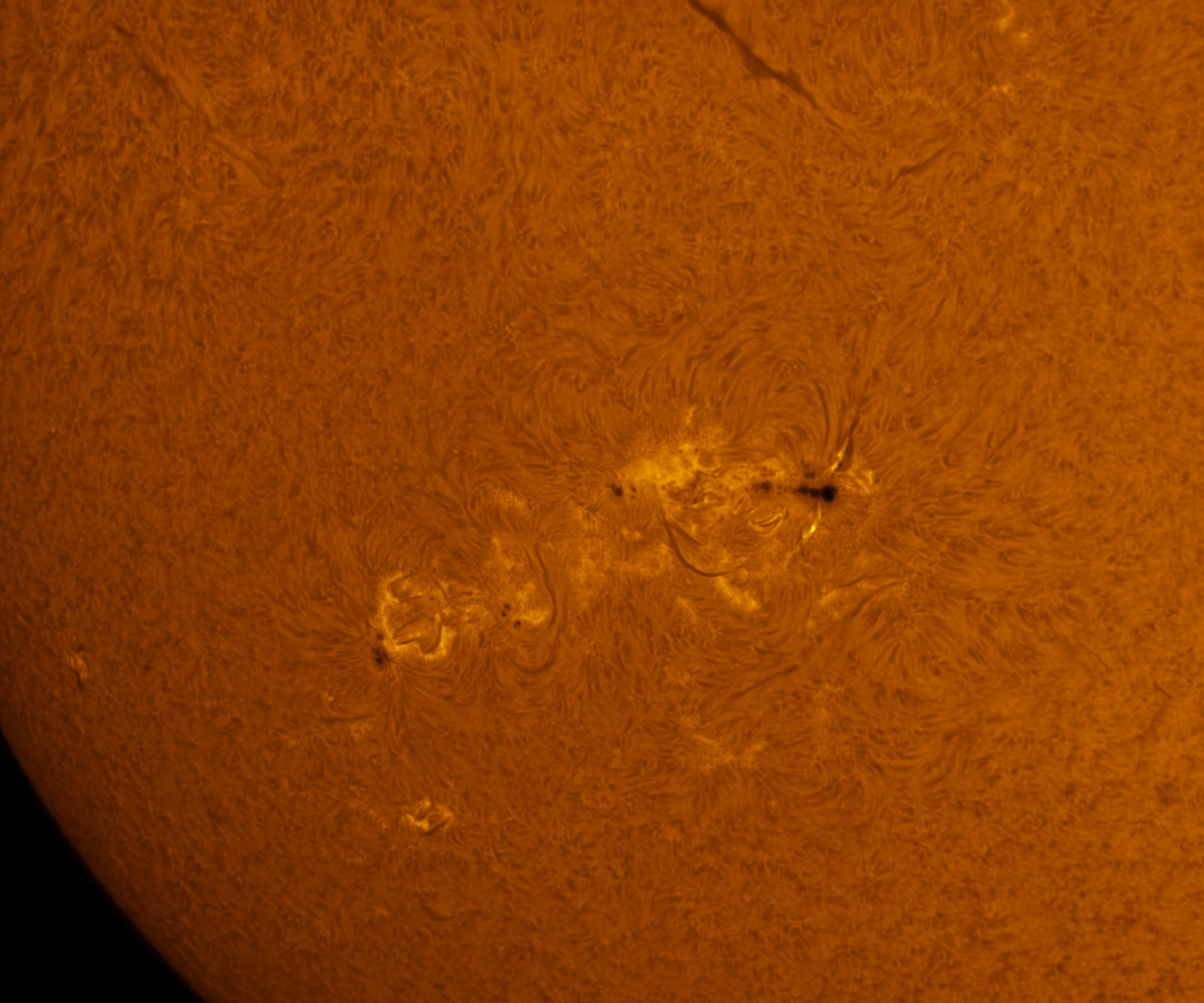 Sunspots 1785, 1787 and 1788 in h-alpha 07/06/2013