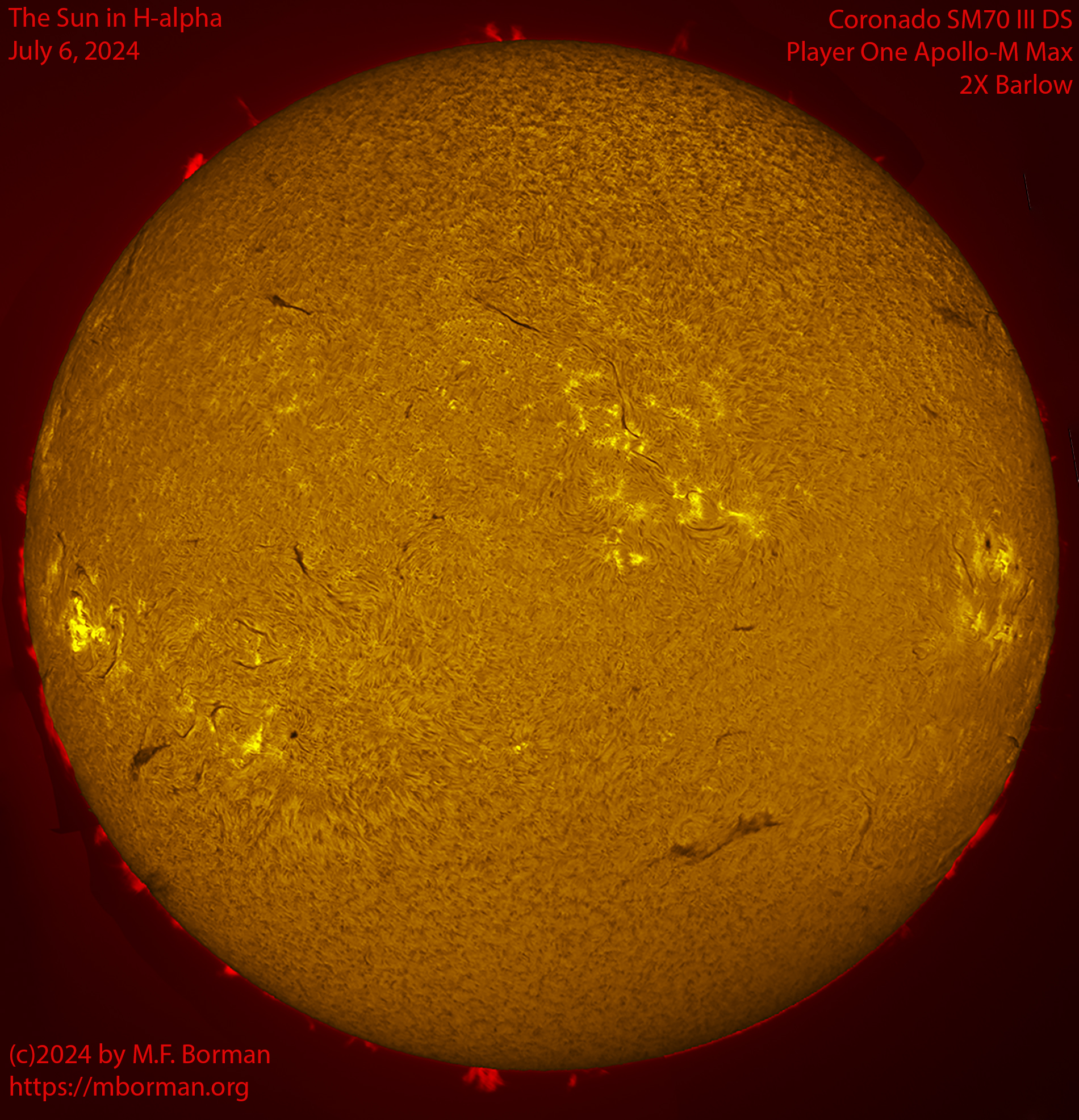Solar image in h-alpha 07/06/24