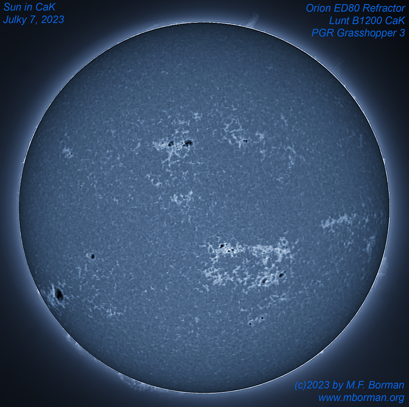 Solar disk in CaK 07/07/2023