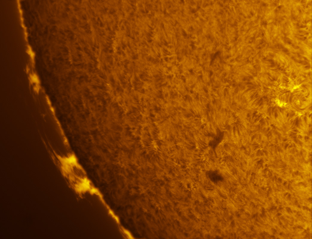 Prominence in h-alpha 07/09/2011