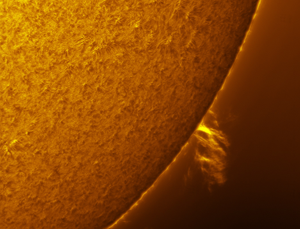 Prominence in h-alpha 07/09/2011