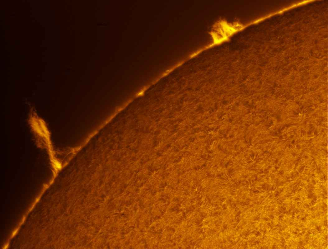 Prominence in h-alpha 07/09/2011