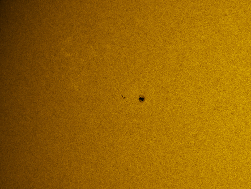 Sunspots 1245 and 1248 in white light 7/09/2011