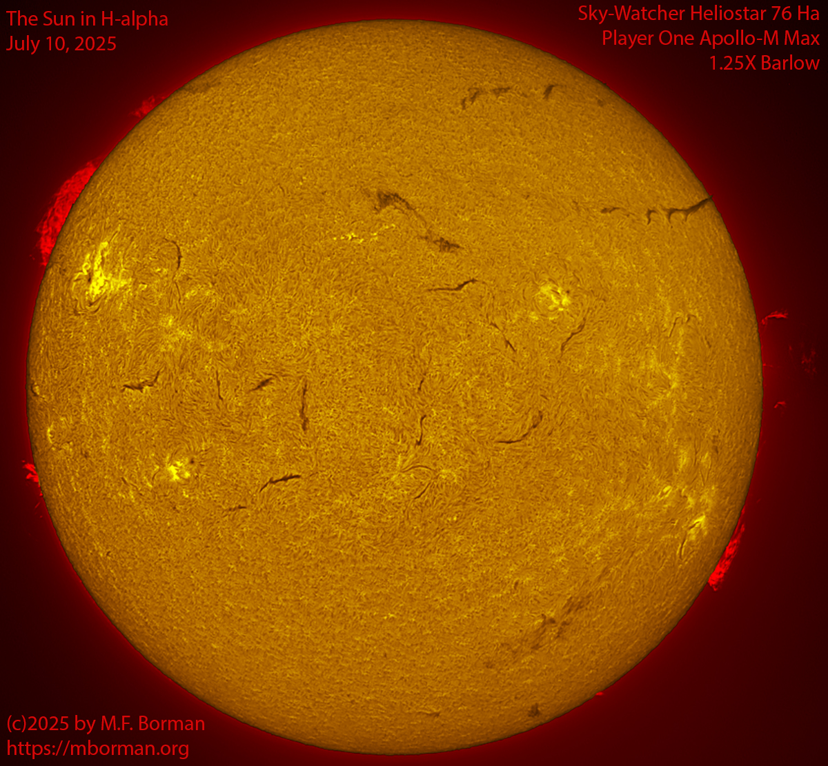 Solar image in h-alpha 07/10/25