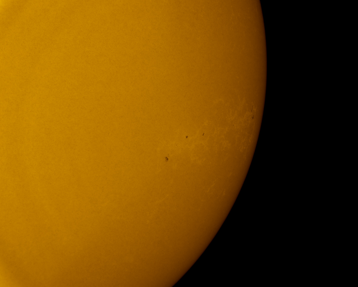 Sunspots 1785, 1787, and 1788 in white light 07/12/2013