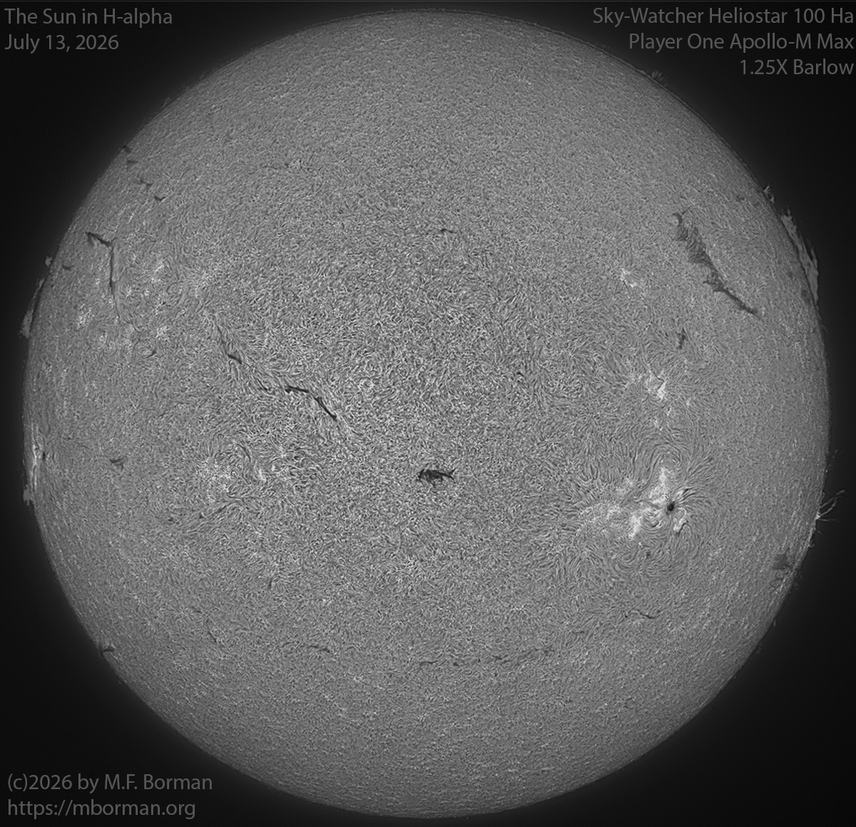 Solar image in h-alpha 07/13/26