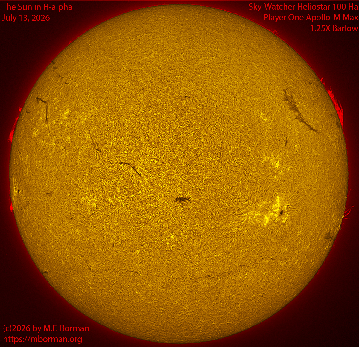 Solar image in h-alpha 07/13/26