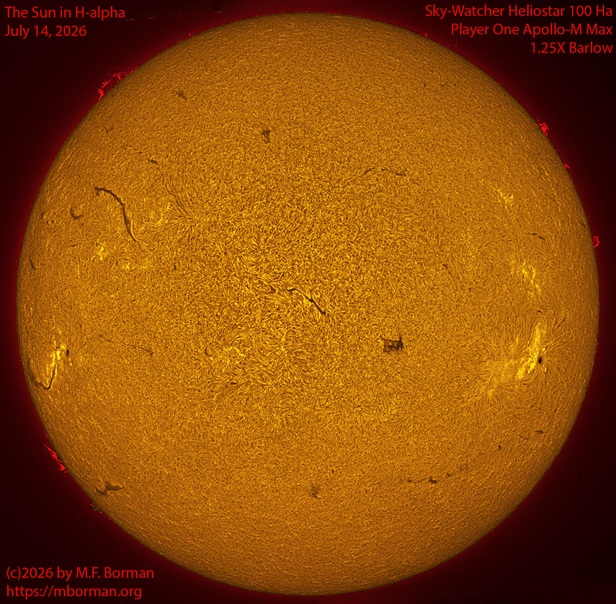 Solar image in h-alpha 07/14/26