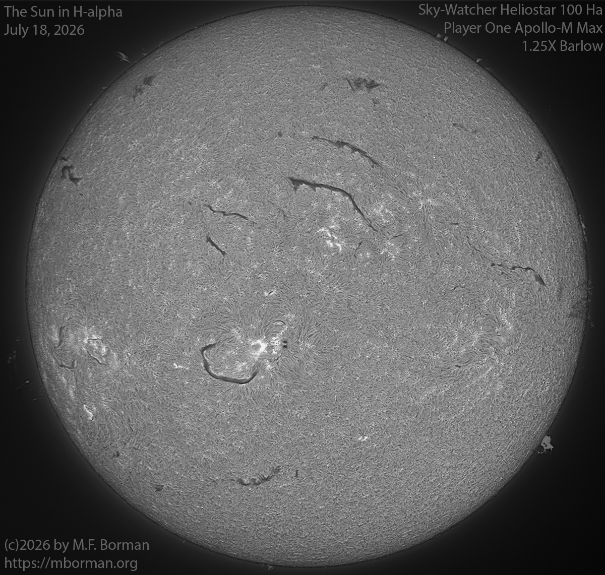 Solar image in h-alpha 07/18/26