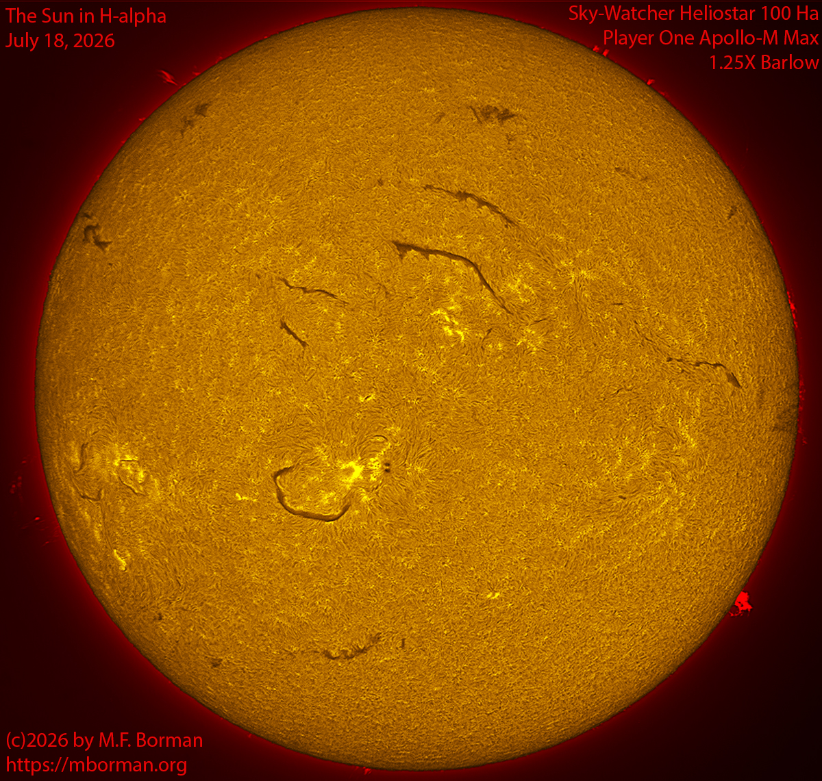 Solar image in h-alpha 07/18/26
