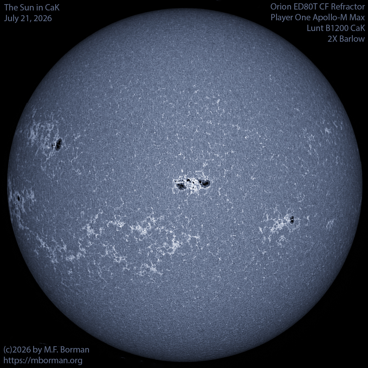 Solar image in CaK 07/21/26