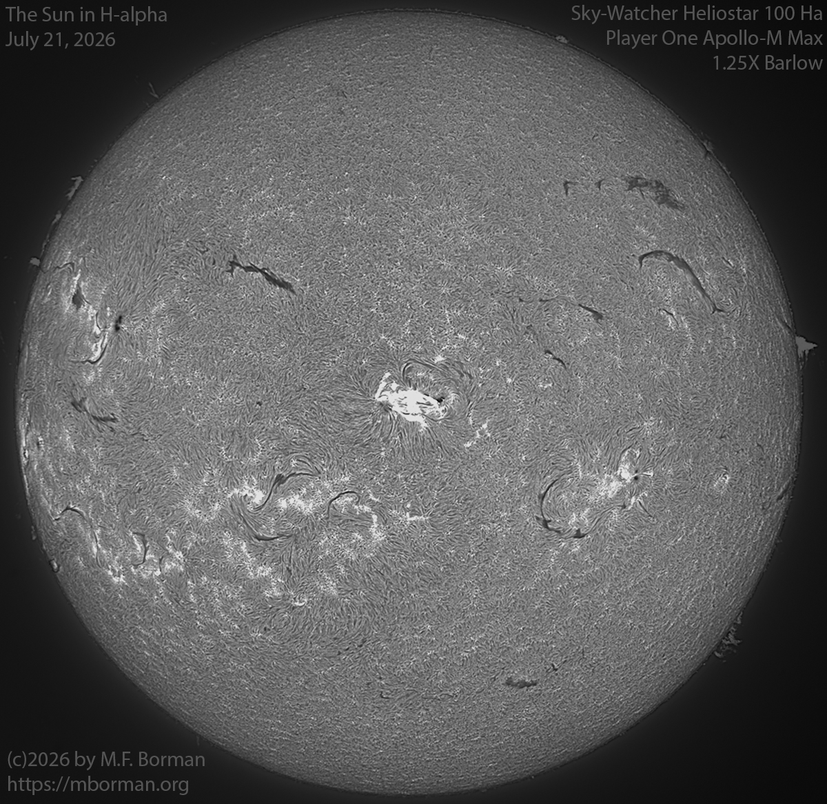 Solar image in h-alpha 07/21/26