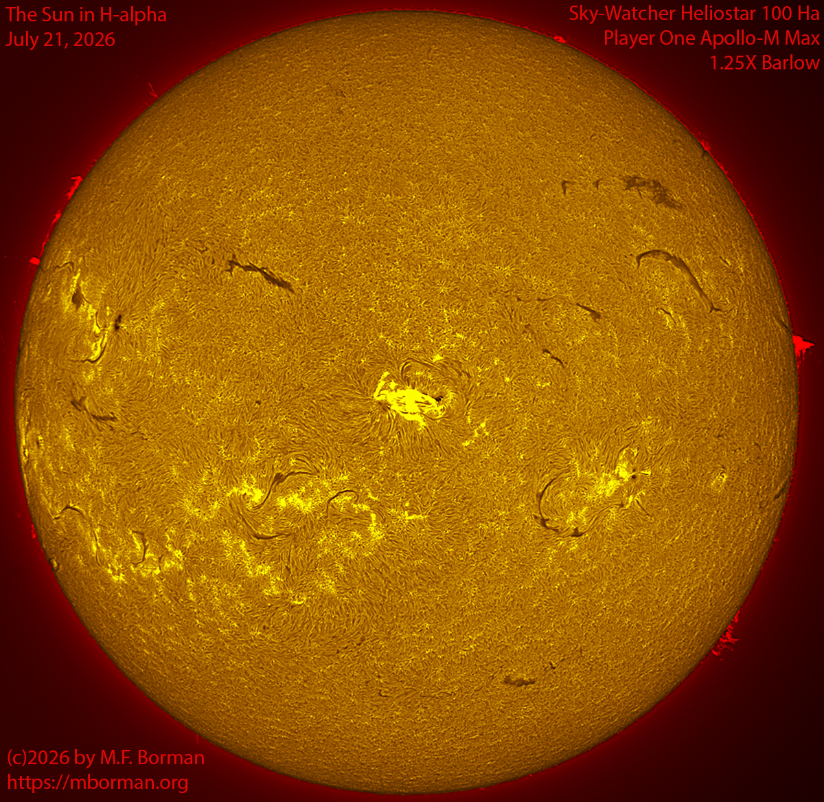 Solar image in h-alpha 07/21/26