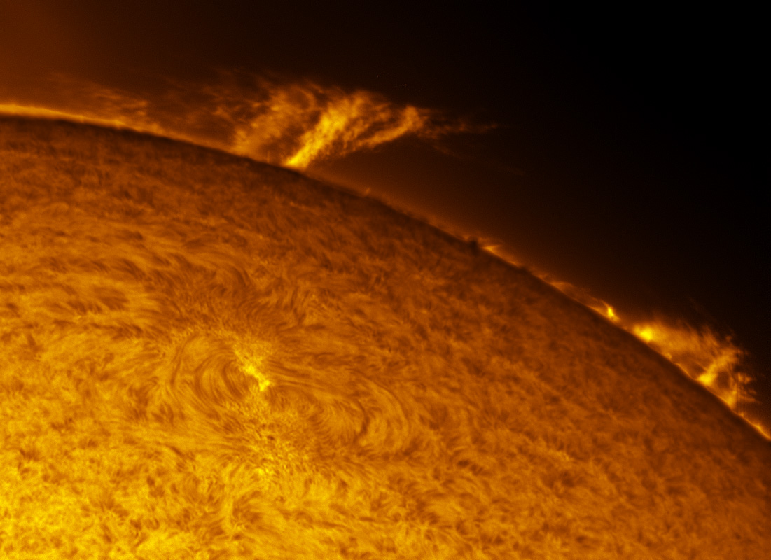 Prominence in h-alpha 07/23/2011